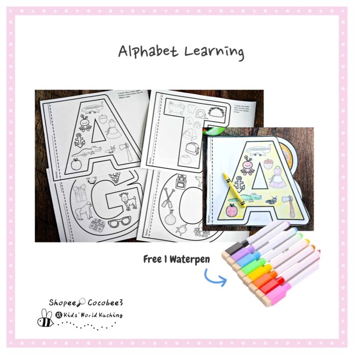 Do A Dot Activity Alphabet colouring book Number colouring book learn ...