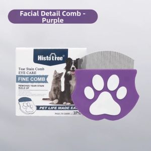 Hipidog | Hipidog Multi-Functional Pet Comb Cat Dog Hair Brush Tear Stain Removal Black Chin Brush Curved Surface Shape Ergonomic Handle
