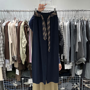 plus Size Casual Wide Leg Pants Womens Design Sense Comes with Belt Casual Knife Edge Pants Spring Autumn New Arrival