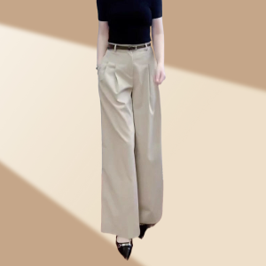 Khaki Color Suit Wide Leg Pants Womens High Waist Straight Cut Pants Autumn New Style High Sensation Womens Pants Slimming Effect