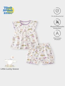 TONGLIANCHUXIN | Cotton Short Sleeve Set for Baby Girls Summer Outing
