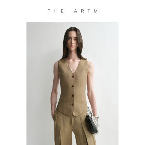 Silk Linen V-neck Fitted Vest
