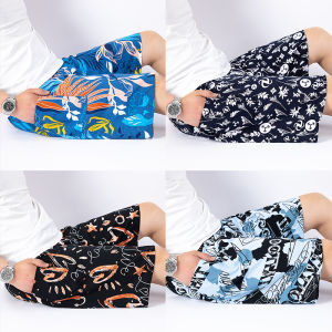 Summer Thin Men Cotton Silk Shorts Beach Pants Artificial Cotton Large Trunks plus Size Cotton Silk Home Pants Pajama Pants