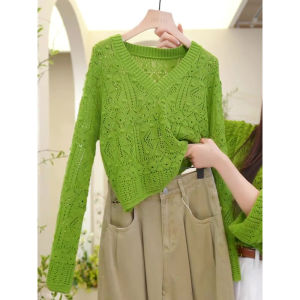 New Autumn Stylish Lace Hollow Out Loose Lazy Style Knit Sweater