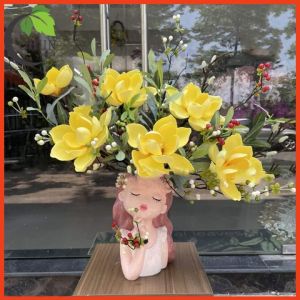 Hoa giả bình hoa cô gái mộng mơ cắm sẵn hoa cao 36-42cm tùy mẫu hoa trang trí nhà cửa cửa hàng văn phòng làm quàtặng