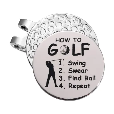 Golf Marker with Magnetic Hat Clip Golf Novelty Gift Magnetic Clip Sliver Color Baseball Cap Clip Golf Training Aids Accessories