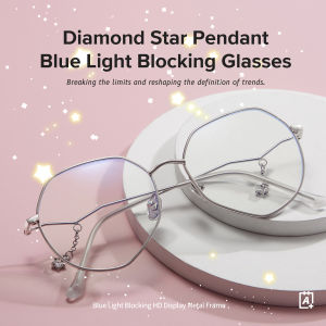 OQ BOGA 4 Colors Women Fashion Star Pendant Irregular Frame Anti Blue Light Computer Glasses Women Eye Protection Eyewear