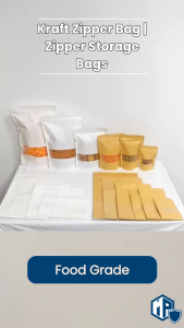 Kraft Zip Bag for Food | Food Storage Bag | Zip and lock Bag | Zipper Bag | Reusable bag | Sealable bag | Zipper bag | Resealable bag