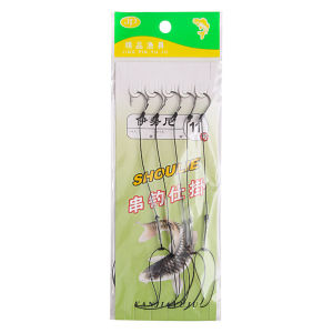 YUCONG String Hooks 3#-13# High Carbon Steel Fishing Hook Rigs Swivel Single Fishhook Combin 5 Haken Barbed Sharp hameçons Pesca