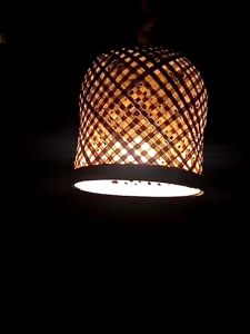 Kap lampu gantung estetik kap lampu dekorasi unik dari bambu