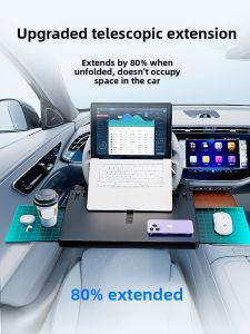HELLOLEIBOO | Foldable Car Dashboard Table Ideal For Tesla Question World悬浮小桌板方向盘驾驶位可调节角度可升降的车载餐桌