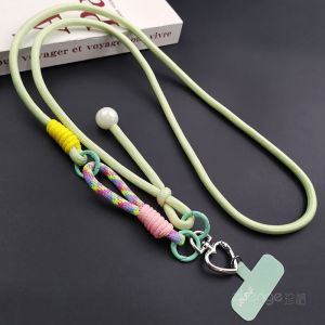 Creative Cute Phone Strap Long Crossbody Neck Ring Outdoor Camera Anti-Loss Chain Nylon Braided Adjustable Rabbit Pendant