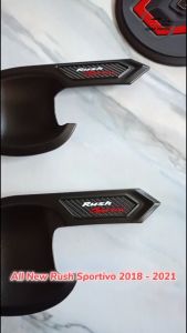 Paket Outer Cover Door Handle Pegangan Pintu Tank Cover Tutup Tangki Bensin Mobil All New Rush TRD Sportivo 2018 - 2021 Hitam List Merah