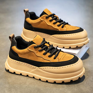 Mens Retro Bread Shoe Casual Sports Youth Trendy Heightening Dads Cool Shoe Autumn Winter New Arrival Leather Splicing