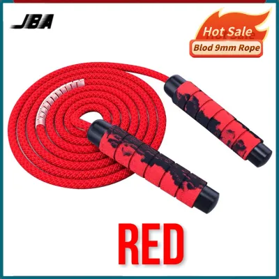 JBA Jumping Rope For Workout Adult Thick 9MM Non Knot 3M Length Adjustable Durable Braided Anti Slip Breathable Form Handle Skipping Rope Heavy