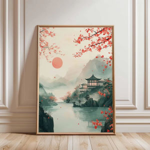 Jigsaw Puzzle Cherry Blossom Temple 500/1000/1200/2000PCS Paper Puzzle Japanese Vintage Art Relaxing Game Home Decor Gift