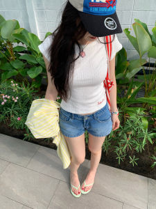 Popchee Baby Cotton Halter & Short Sleeve Double Version Class a Baby Love Brave Love Womens Vest Tops Pure Color Commute Style