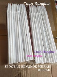 isi 25 Sedotan Bengkok Flexible Putih Dan Hitam
