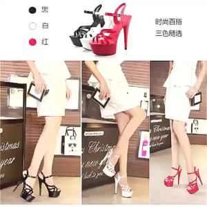 227Model Catwalk 15cm Womens Stiletto Heel High Heel Shoes High Heel Platform Shoes Shoes Waterproof Platform Thick Sole Non Slip Crystal Bottom Pole Dance