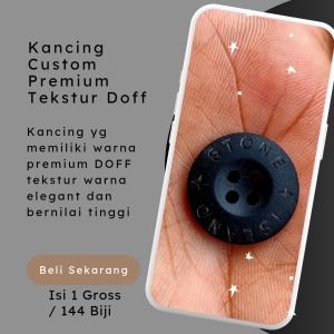Kancing Baju PDL Kancing Jas Almamater Hitam Doff Premium Custom Nama