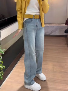 Spring 2025 Womens High Waist Wide Leg Jeans Loose Slimming Bootcut Pants Casual Washed Denim Fabric Comfortable plus Size