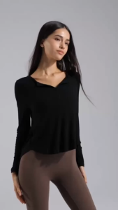 COSI COZY Baju Olahraga Wanita Kaos Olahraga Lengan Panjang Loose Fit Crop