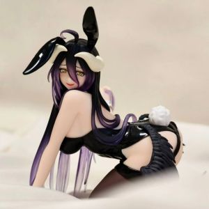 Bandai | 13CM Anime Figure albedo Bunny Girl Kneeling Anime Model Toys Gifts Collection Decoration Ornaments PVC