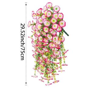 Durable Artificial Morning Glory Hanging Flowers UV Resistant Fake Garland for Home Garden Wedding Outdoor Party Decor