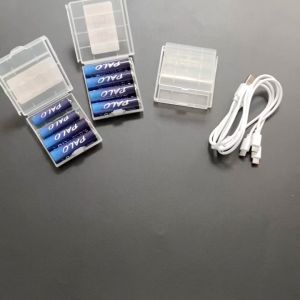 PALO 1.5V แบตเตอรี่แบบชาร์จไฟได้Battery ถ่านชาร์จ 1.5V AAA/AA การชาร์จ USB 1.5V แบตเตอรี่แบบชาร์จไฟได้อย่างรวดเร็วสามารถใช้แบตเตอรี่ลิเธียมไอออน