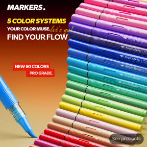 Pro Color Series Acrylic Markers Set Brush Tip Acrylic Painter marker for ColoringArt Supplies for Artists