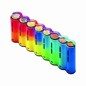 Rainbow Color Multi-Function Portable Euro Coin Storage Box Coin Sorter Dispenser Waiter Cashier Driver Home Shop Money Safe Box