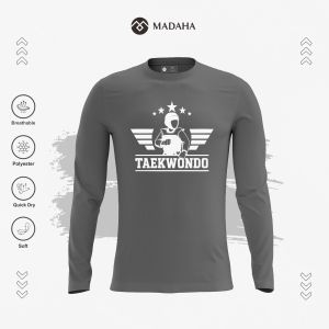 Madaha Kaos Baju Lengan Panjang Dry fit Jersey Olahraga Taekwondo Shinra Dojo