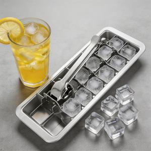 18 Slot Metal Ice Trays Stainless Steel Ice Cube Tray Food-Grade Freezer Mold Removable Solidified Mold for Juice Chocolate Pops