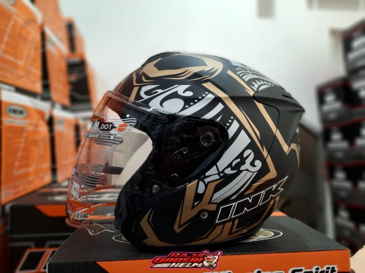 HELM INK DYNAMIC MOTIF MATT BLACK GOLD ORIGINAL HELM TOURING INK