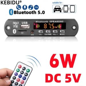 KEBIDU | DC 5V 6W Amplifier DIY MP3 Decoder Board Bluetooth 5.0 Car MP3 Player USB Recording Module FM AUX Radio for Speaker Handsfree