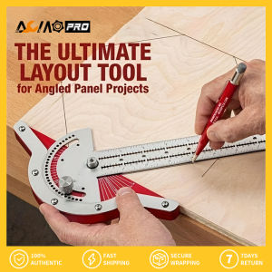 AumoPro 1Pc Woodworking Edge Angle Ruler 10/15/20inch Home Decoration Ruler 0-70°Adjustable Protractor Angle Finder Two Arm Carpentry Ruler Measure Layout Tool Protractor Angle Finder