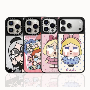 Cute Crybaby Apple 17Promax Mirror Phone Case Cartoon Girls Hard Shell Anti-Fall MagSafe Phone Cover Compatible with iPhone16/15Pro/14/13
