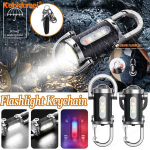 (local delivery) Kebidumei 3PCS COB LED Outdoor Mini Flashlight USB Rechargeable Portable Flashlight Keychain Camping Pocket Lamp For Camping Fishing Walking
