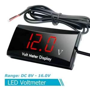 MOTOR / KERETA VOLT METER 12V 24V LED DISPLAY MOTORCYCLE VOLTMETER BATTERY VOLTAGE MONITOR DIGITAL LED VOLTAN BATERI CAR KOSO VOLTMETER Y15 XMAX LC RSX