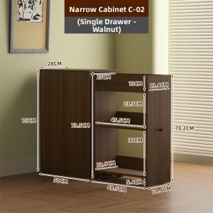 TULANGMAO | Adjustable Dustproof Bookshelf Narrow Storage Cabinet
