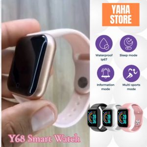 Smart Watch Y68 Sport WaterProof Bluetooth Gelang Cek Kebugaran Pedometer Heart Rate - Yaha Store