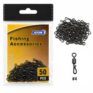 Phụ Kiện Câu Cá JSFUN 50 Cái Móc Xoay Hình Chữ Q Nhiều Kích Cỡ Chất Liệu Sắt Dùng Cho Câu Cá Chép Câu Cá Tạp Móc Câu.