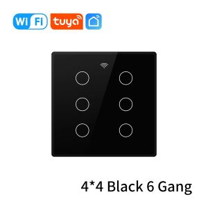 WiFi Smart Switch Brazil Standard 4x4 Size Tuya Smart Life Touch Sensor 4/6 Gang Light Switch Voice Control Alexa Google Home