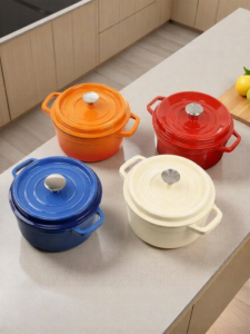 Cast Iron Enamel Pot for Home Cooking with Coating Electromagnetic and Gas Compatible