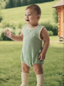 aqpa | Bodysuit Vải Voan Bông có Jacquard cho Bé Mùa Hè