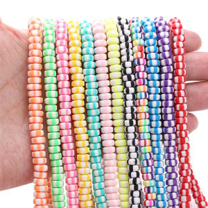 6x 110ชิ้น/ถุง3มม. แบนกลมโพลิเมอร์กระบอกเรซิ่นดินเหนียวลูกปัดหลวมลูกปัดทำด้วยมือสำหรับทำเครื่องประดับ DIY ทำกำไลสร้อยคอ Boho (39ซม./เส้นใย)