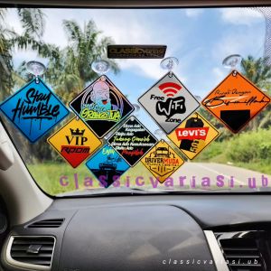 Paket Gantungan Kaca Mobil Truk & Bus: Hiasan Tempel Kaca Akrilik Warna