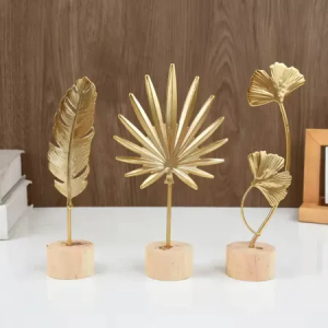 Metal Ornaments Creative Home Living Room Golden Monstera Leaf High-end Desktop Decoration