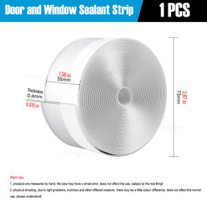 Flexible Seal Strip Self Adhesive Weatherstripping Tape Cuttable for Door Window Windproof Soundproof Dustproof Gap Sealing 