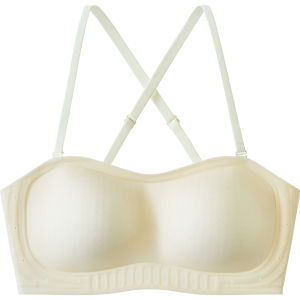 HODO | Wireless Seamless Invisible Anti-Slip Backless Strapless Bra For Women Gathered Comfortable Underwear Full Cup Nylon Fabric